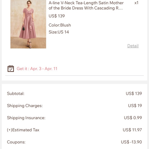 JJs House Pink Wedding Dress - Picture 2 of 2